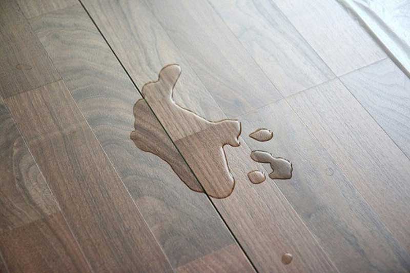 Không để nước đọng lại trên sàn gỗ lâu